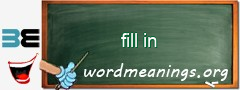 WordMeaning blackboard for fill in